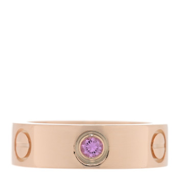 CARTIER 18K Pink Gold Pink Sapphire 5.5mm LOVE Ring 50 5.25