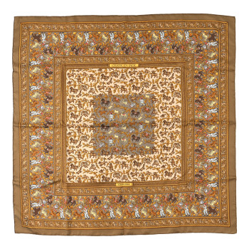 HERMES Silk Chasse en Inde Scarf 90