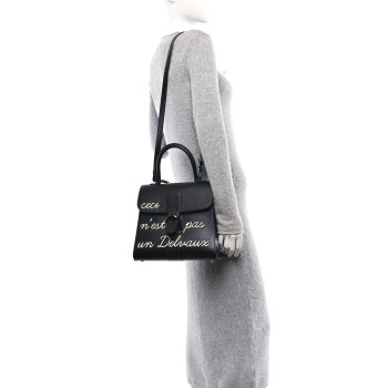 DELVAUX Calfskin MM L'Humour Brillant Satchel Black