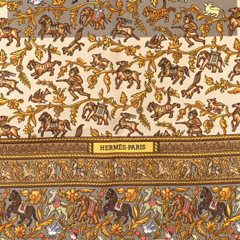 HERMES Silk Chasse en Inde Scarf 90