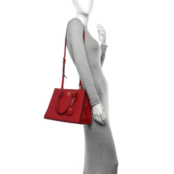 PRADA Saffiano Soft Calfskin Tote Fuoco