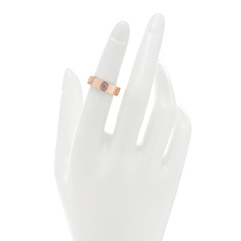 CARTIER 18K Pink Gold Pink Sapphire 5.5mm LOVE Ring 50 5.25