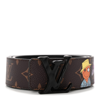 LOUIS VUITTON Calfskin 40mm LV Imprint Reversible Belt 90 36