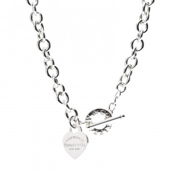 TIFFANY Sterling Silver Return to Tiffany Heart Tag Toggle Necklace