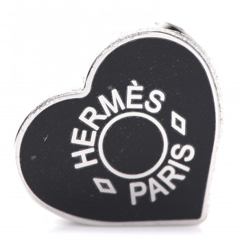 HERMES Palladium Coeur Scarf Ring Black