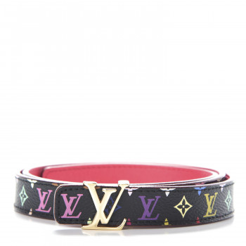 LOUIS VUITTON Monogram Multicolor LV Initiales Belt 95 38 Black Grenade