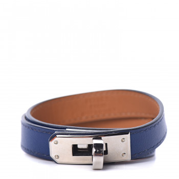 HERMES Swift Kelly Double Tour Bracelet S Bleu Saphir