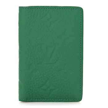 LOUIS VUITTON Taurillon Monogram Pocket Organizer Green