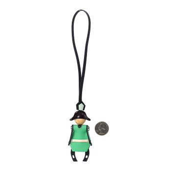 HERMES Epsom Chevre Mysore Artificer Bag Charm Ardoise Rouge Sellier Vert Moyen Vert Comics Nata Vert Peppermint