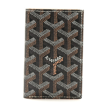 GOYARD Goyardine Saint Pierre Card Holder Black Gold