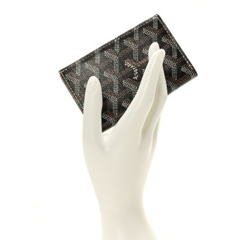 GOYARD Goyardine Saint Pierre Card Holder Black Gold