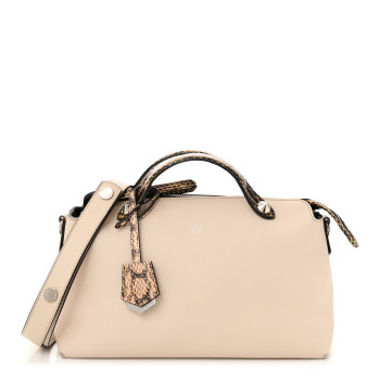 FENDI Vitello Dolce Elaphe Medium By The Way Boston Bag Camelia Multicolor