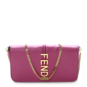 FENDI Vitello Grace Matte Fendigraphy Wallet on Chain Ciclamino Pilar