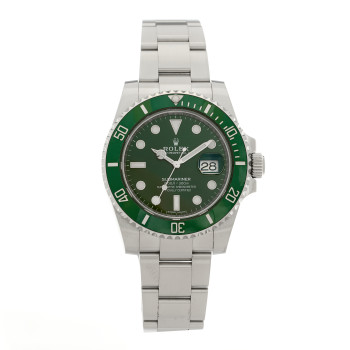 ROLEX Stainless Steel 40mm Oyster Perpetual Submariner Date Hulk Watch Green 116610LV
