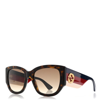 GUCCI Acetate Web Oversized Frame Rectangle Sunglasses GG0276S Tortoiseshell