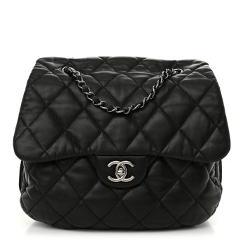 CHANEL Lambskin Quilted Large Chanel 3 Flap Black
