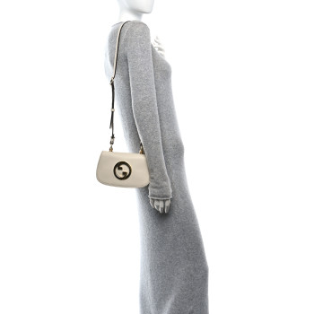 GUCCI Roxy Calfskin Web Mini Blondie Shoulder Bag White
