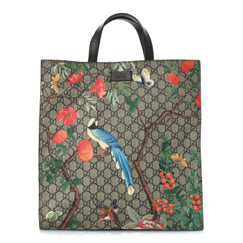 GUCCI Soft GG Supreme Monogram Tian Vertical Tote Beige Multicolor New Acero