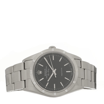 ROLEX Stainless Steel 34mm Oyster Perpetual Air-King Precision Watch Black 14010