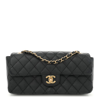 CHANEL Caviar Quilted East West Flap Black