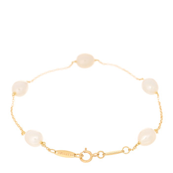 TIFFANY 18K Yellow Gold Pearl 6-6.5mm Elsa Peretti Pearls By The Yard Bracelet