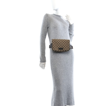 GUCCI Monogram Belt Bag Dark Brown