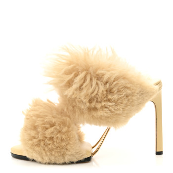 BOTTEGA VENETA Shearling Lambskin Poodle Curve Sandals 40 Heirloom