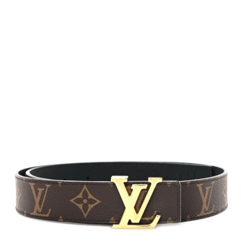 LOUIS VUITTON Calfskin Monogram 30mm LV Initiales Reversible Belt 75 30 Black