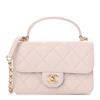 CHANEL Calfskin Quilted Coco Lady Flap Light Purple
