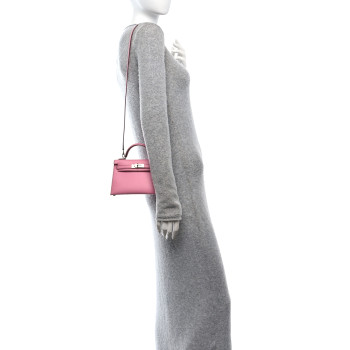 HERMES Epsom Mini Kelly Sellier 20 5P Pink