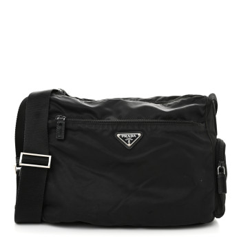 PRADA Tessuto Nylon Messenger Bag Black