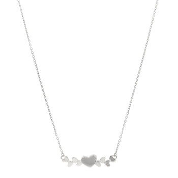 TIFFANY Sterling Silver Paloma Picasso Modern Hearts Pendant Necklace