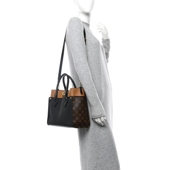 LOUIS VUITTON Calfskin Monogram On My Side MM Black