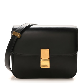 CELINE Box Calfskin Classic Box Flap Bag Black