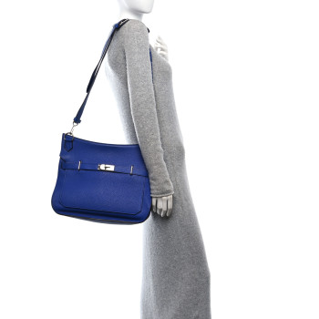 HERMES Taurillon Clemence Jypsiere 34 Bleu Electrique