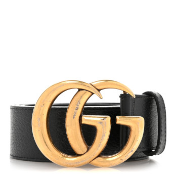 GUCCI Textured Calfskin Double G 40mm Belt 95 38 Black
