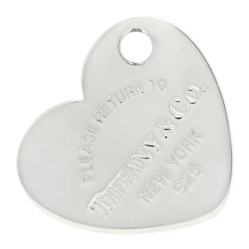 TIFFANY Sterling Silver Large Return to Tiffany Heart Tag Charm