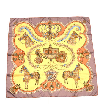 HERMES Silk Paperoles Scarf 90