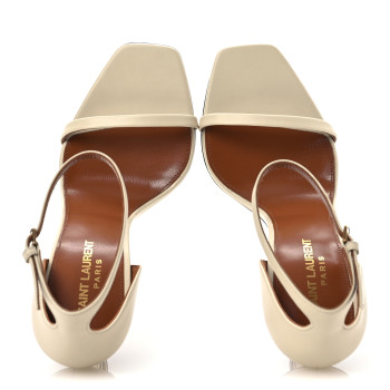 SAINT LAURENT Calfskin 110 Opyum Sandals 38.5 Real Beige