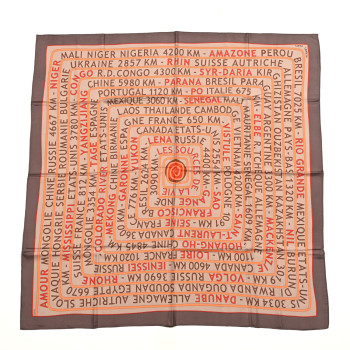 HERMES Silk Les Sources De La Vie Scarf 90