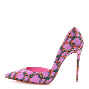 CHRISTIAN LOUBOUTIN Satin Printed Iriza 100 Pumps 39 Gummy