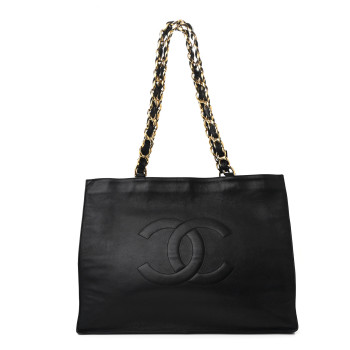 CHANEL Lambskin CC Tote Black