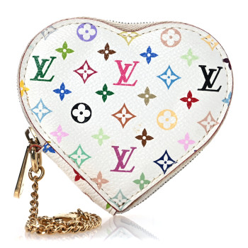 LOUIS VUITTON Monogram Multicolor Coeur Heart Coin Purse White