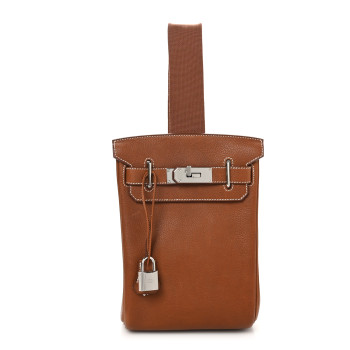 HERMES Natural Barenia Faubourg Hac A Dos PM Backpack Fauve