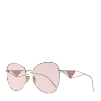 PRADA Metal Symbole Triangle Logo Sunglasses SPR57Y Pink