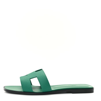 HERMES Epsom Oran Sandals 40.5 Vert Emeraude