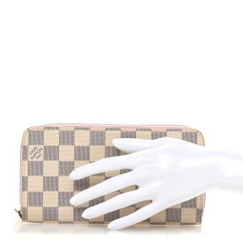 LOUIS VUITTON Damier Azur Zippy Wallet Rose Ballerine
