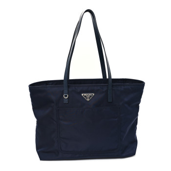PRADA Tessuto Nylon Saffiano Vela Tote Bleu