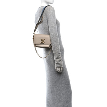 LOUIS VUITTON Grained Calfskin Lockme Tender Greige
