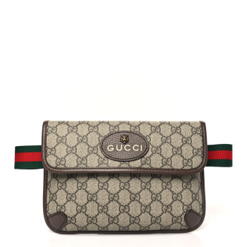 GUCCI GG Supreme Monogram Neo Vintage Web Belt Bag Brown